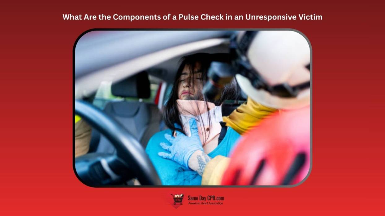 What Are the Components of a Pulse Check in an Unresponsive Victim
